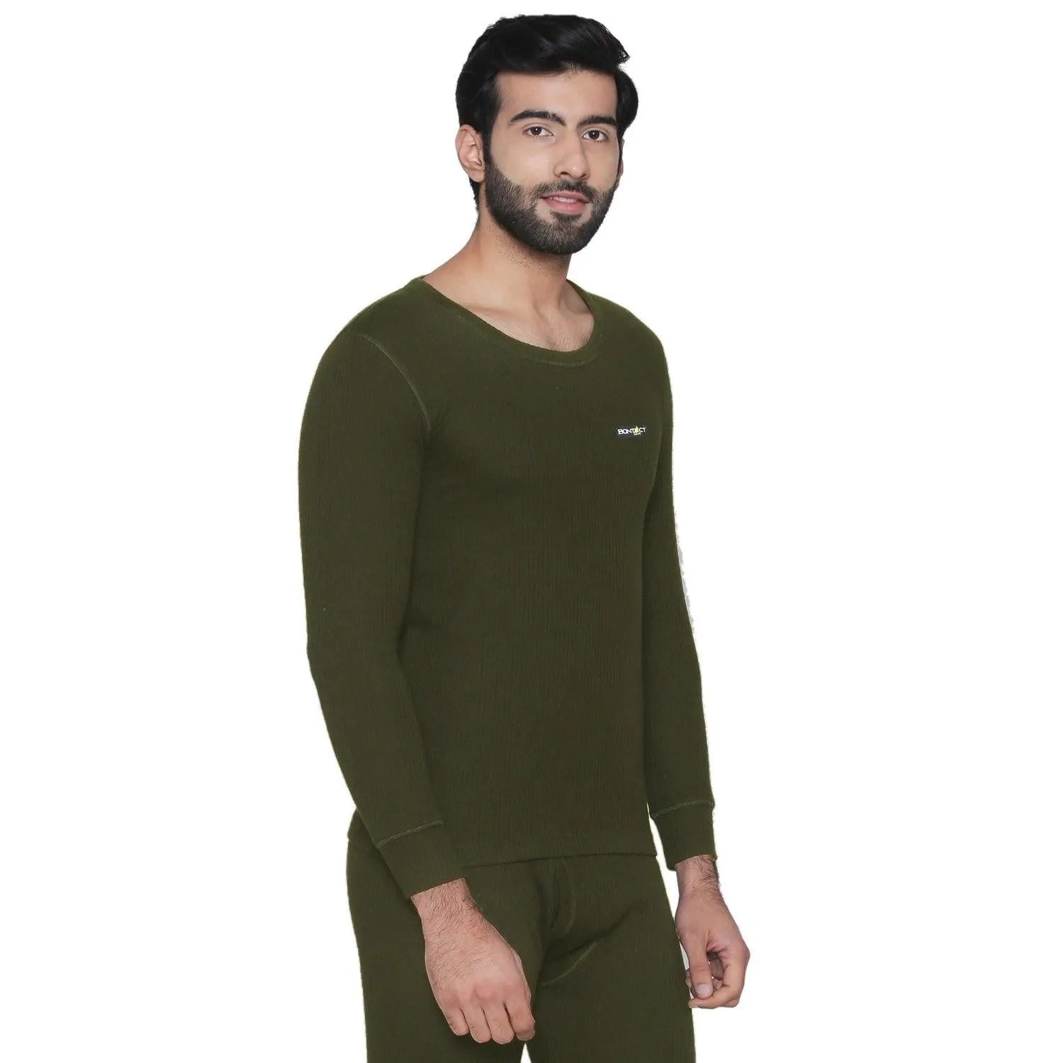 Bontact Men's Plain Regular Fit Thermal Vest - Olive