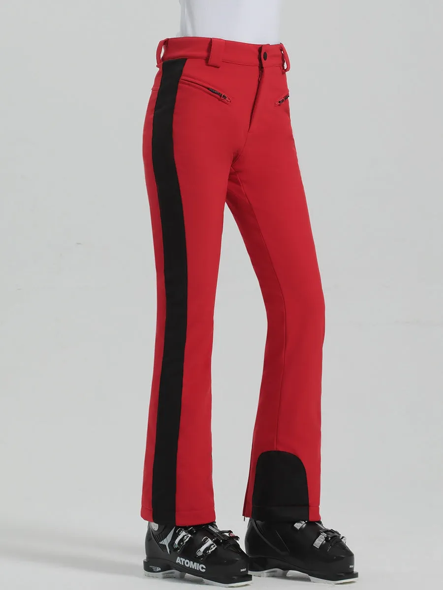 Bright Color Slim Fit Snow Pants Womens High Waisted Ski Pants