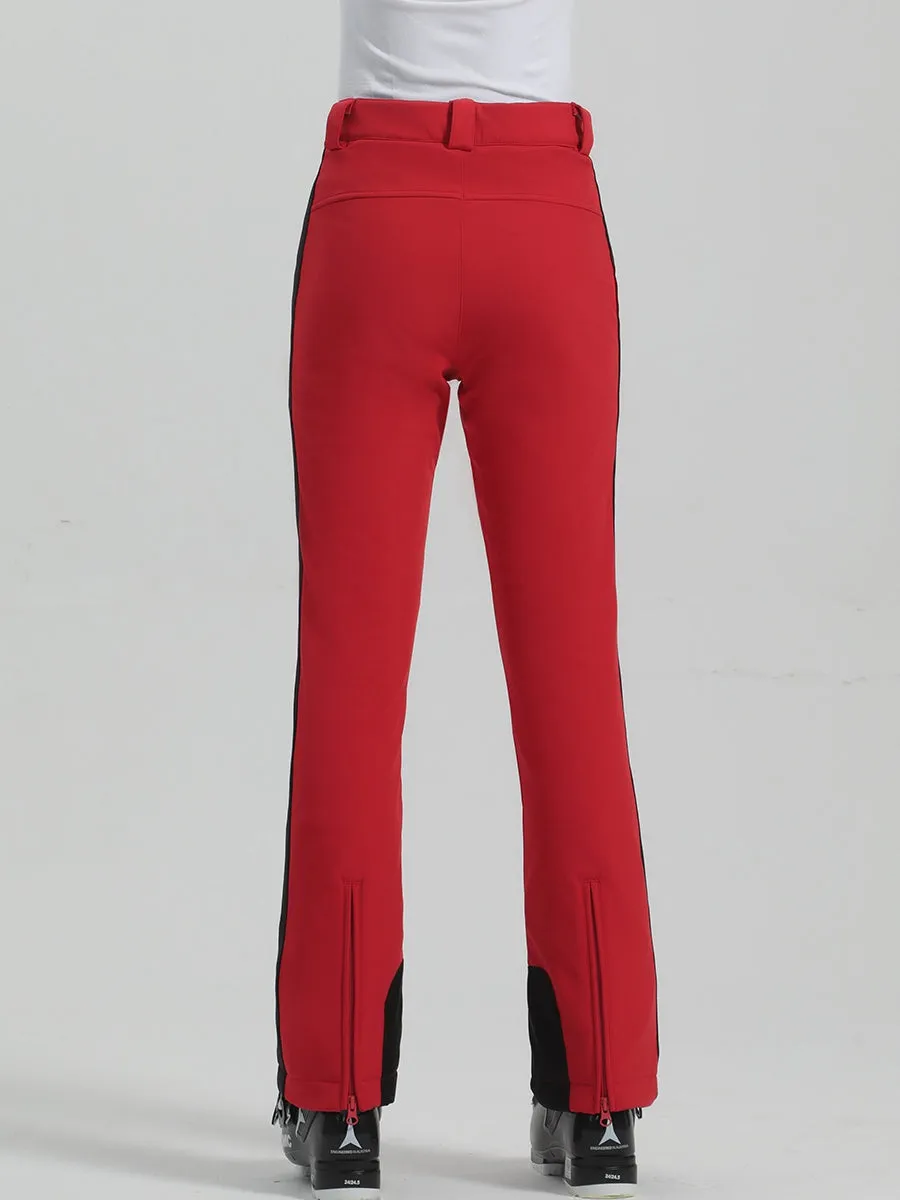 Bright Color Slim Fit Snow Pants Womens High Waisted Ski Pants