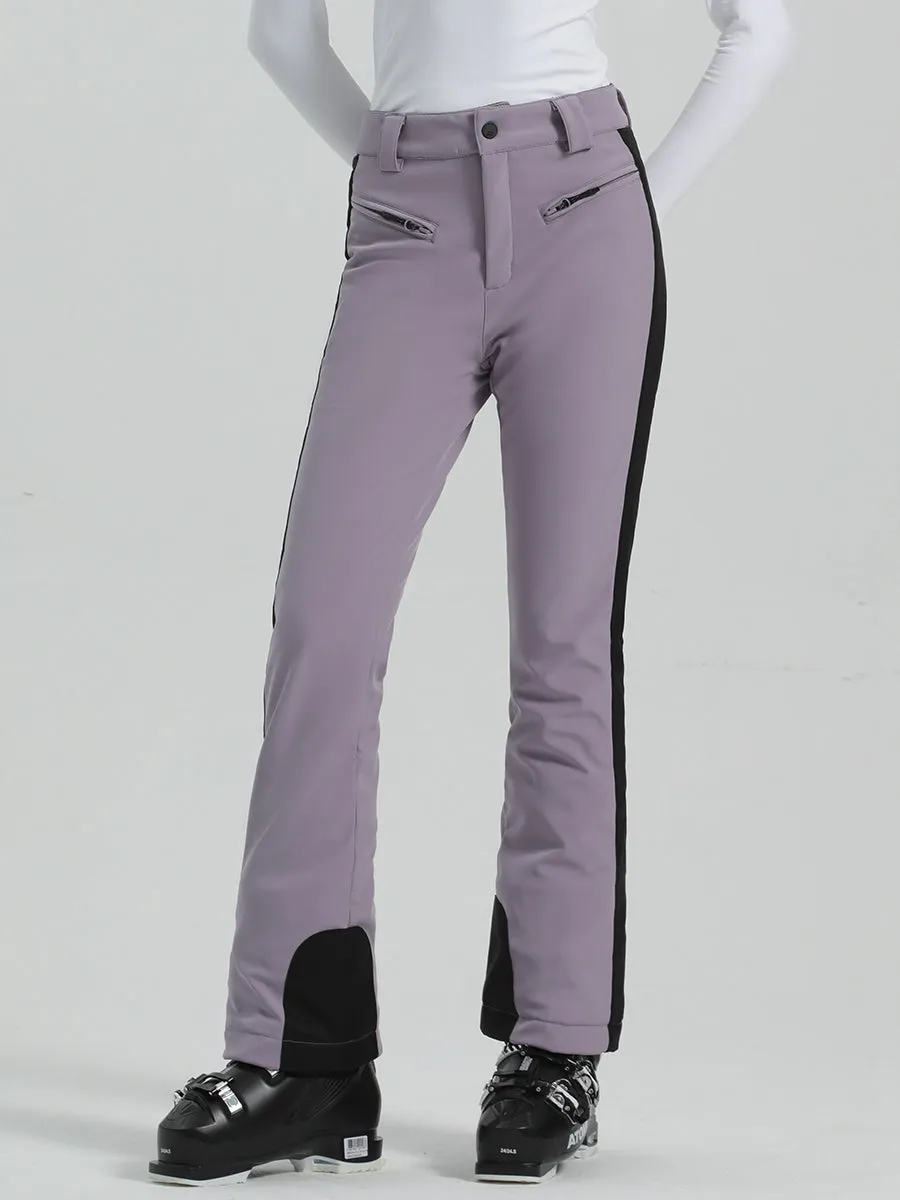 Bright Color Slim Fit Snow Pants Womens High Waisted Ski Pants