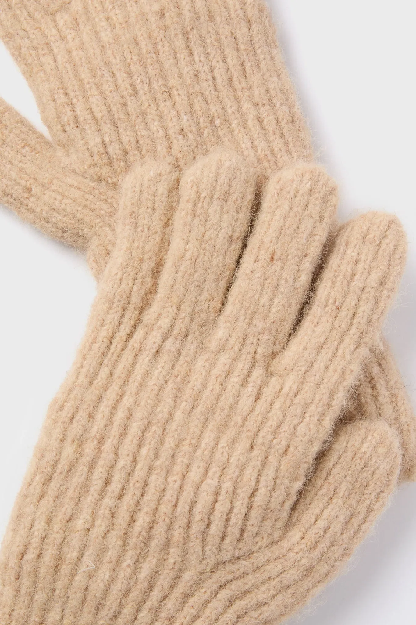 Camel Chunky Knit Gloves