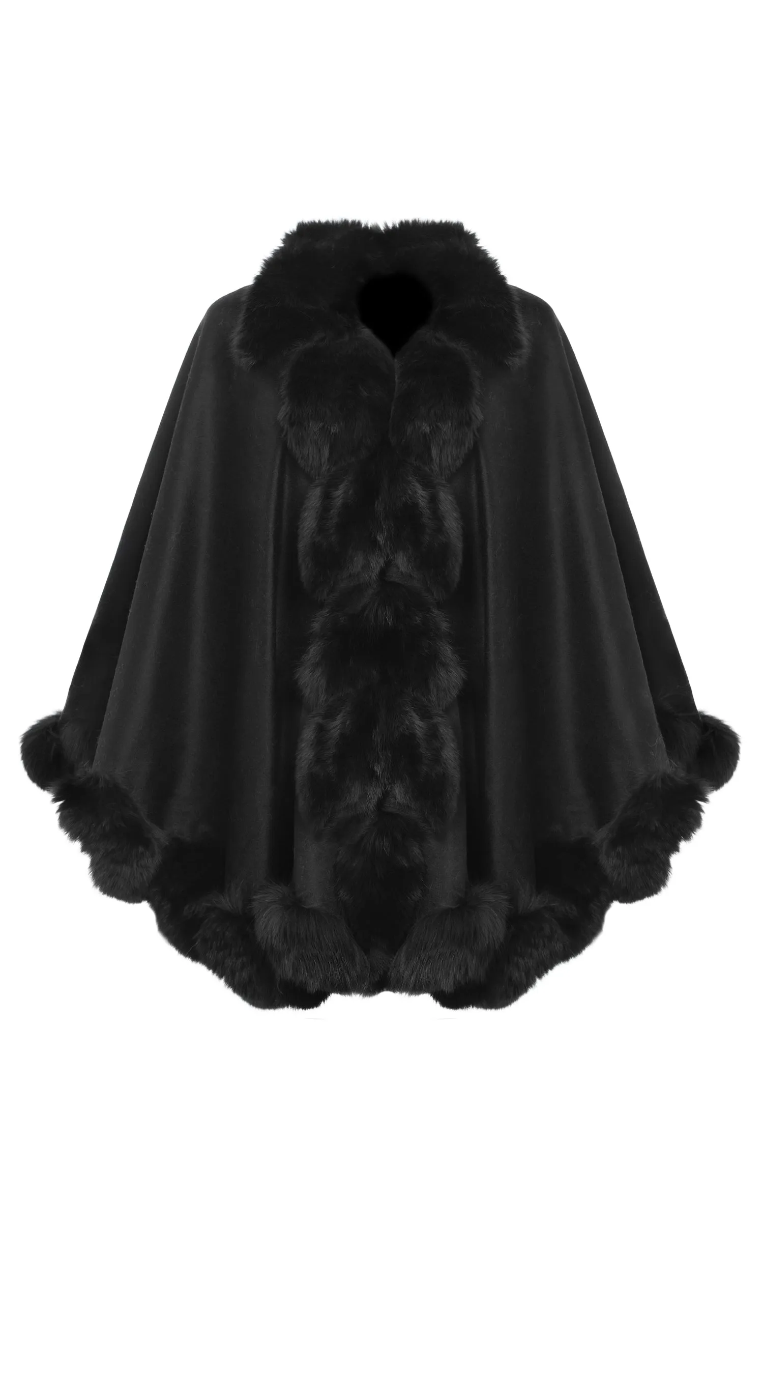 Cashmere Spiral Cape - Black