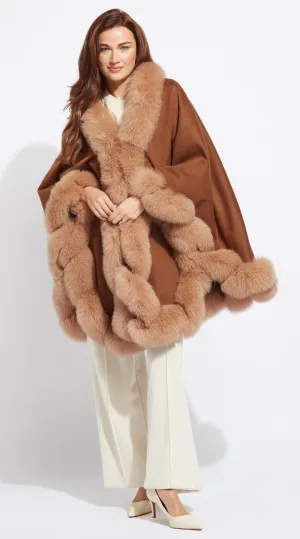 Cashmere Spiral Cape -  Camel