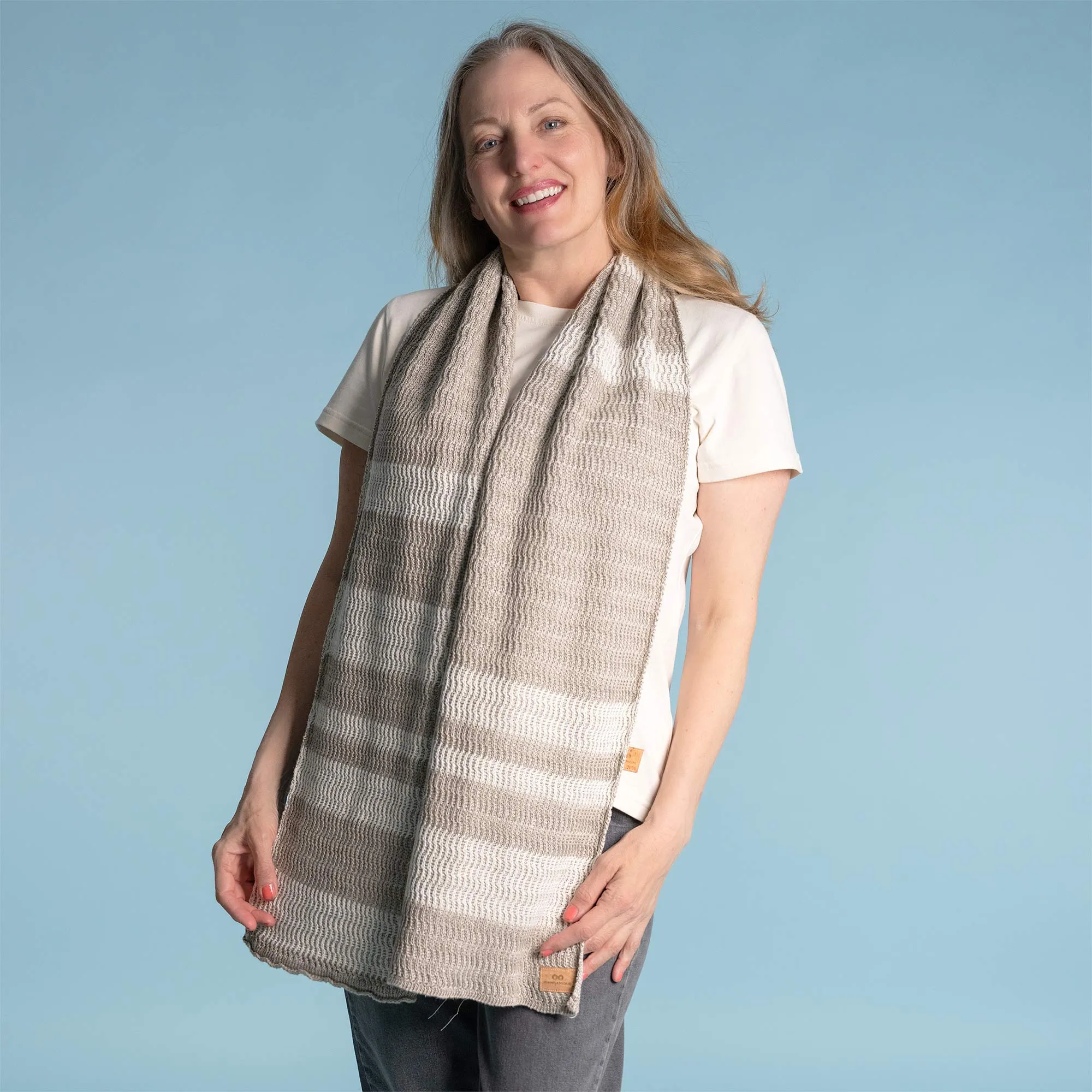 CATSKILLS 100% Organic Linen Scarf (12"x70”) (Unisex) (No Elastic, No Polyester, No polyamide, No Acrylic)