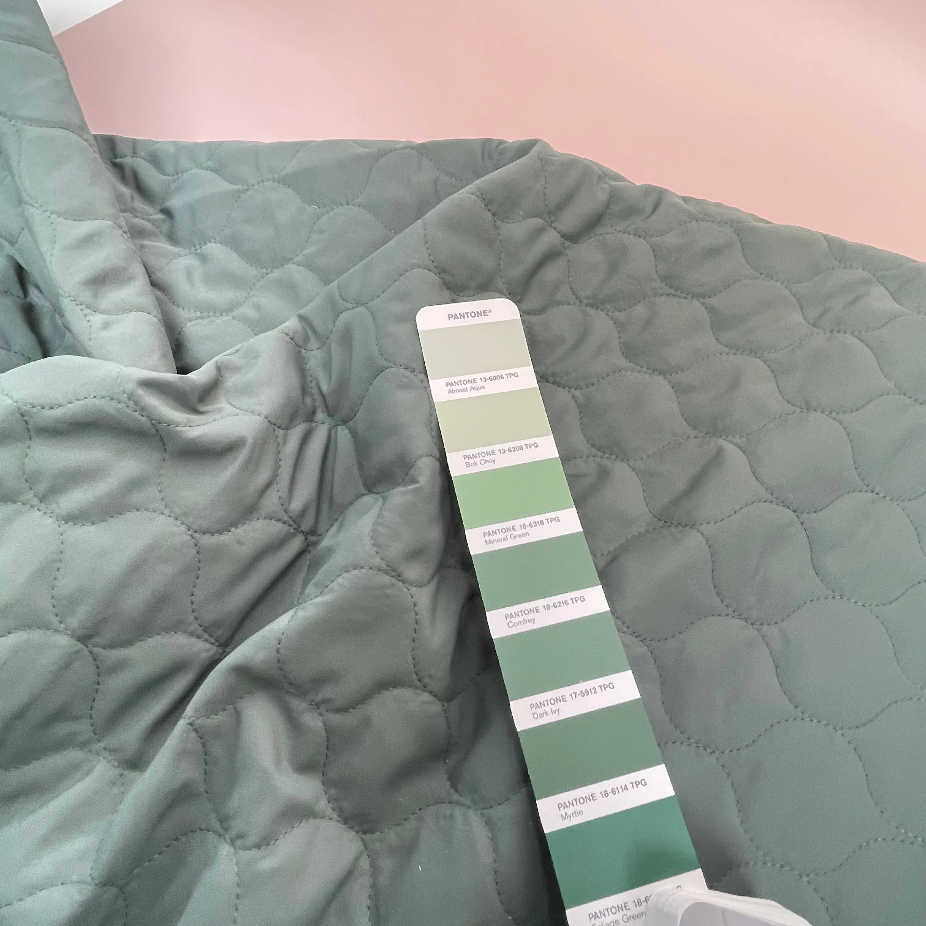 Cosy Quilted Coating Fabric in Green