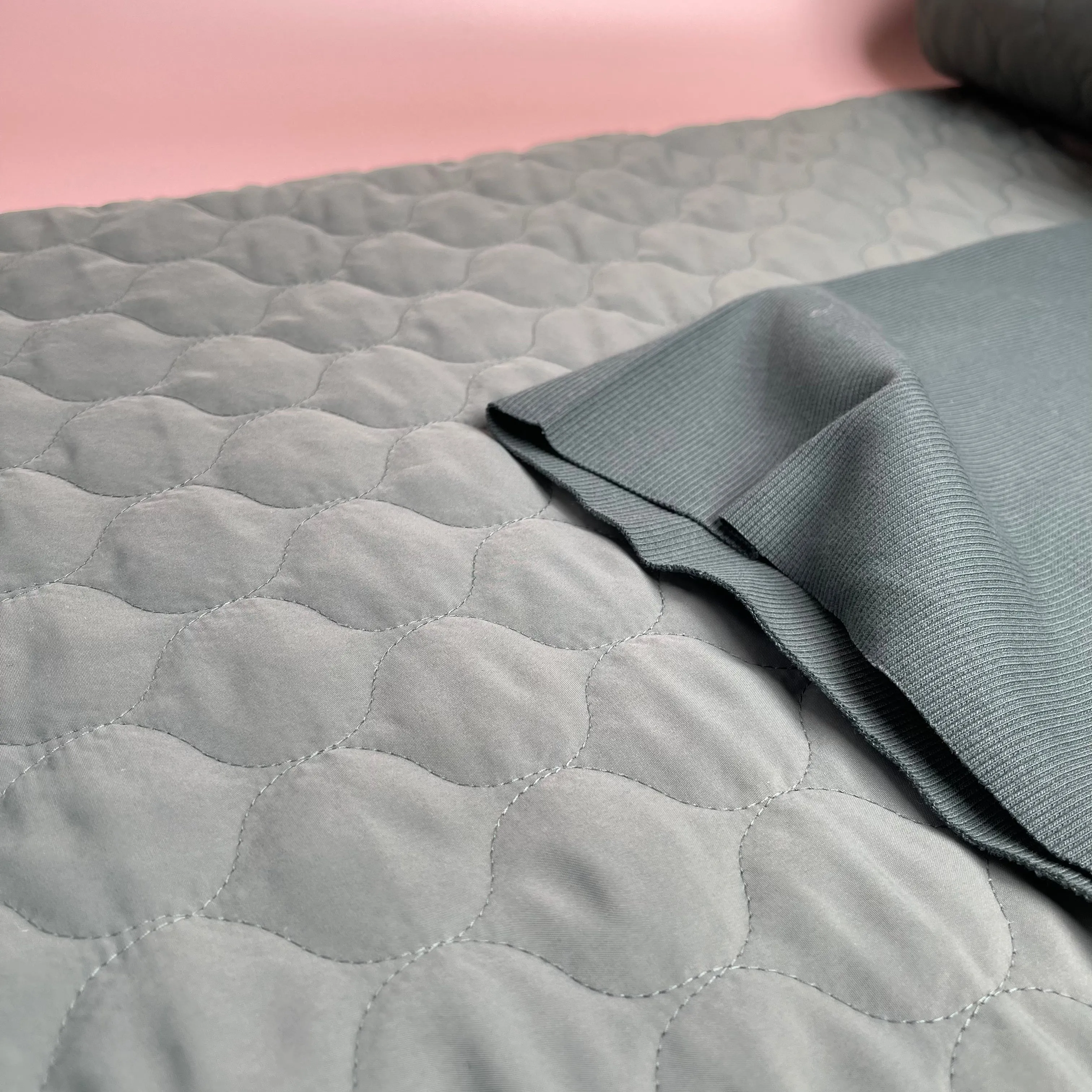 Cosy Quilted Coating Fabric in Green