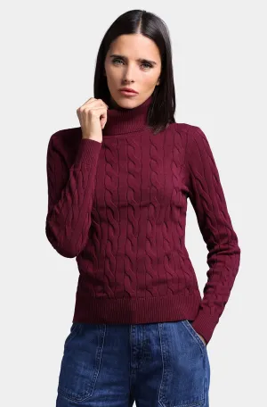 Cotton Cable Turtleneck