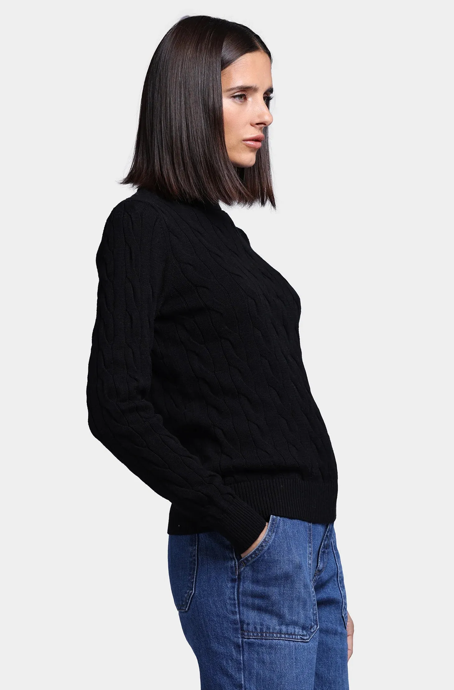 Cotton Cable Turtleneck