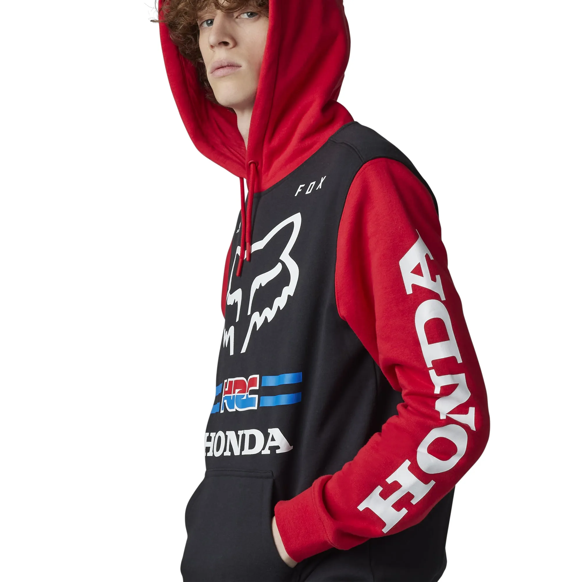 Fox Racing  Mens Honda Pullover Hoodie Sweatshirt Comfortable Warmth Flame Red