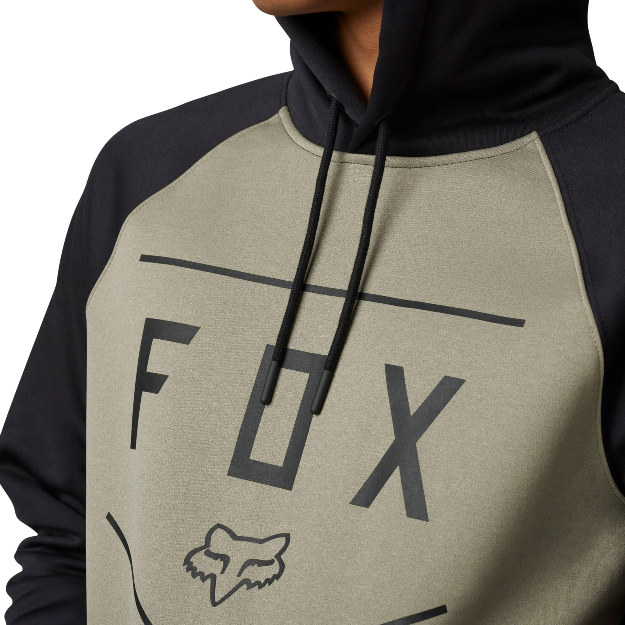 Fox Racing  Mens Shield Pullover Hoodie Sweatshirt Kanga-Style Pockets Soft Adobe