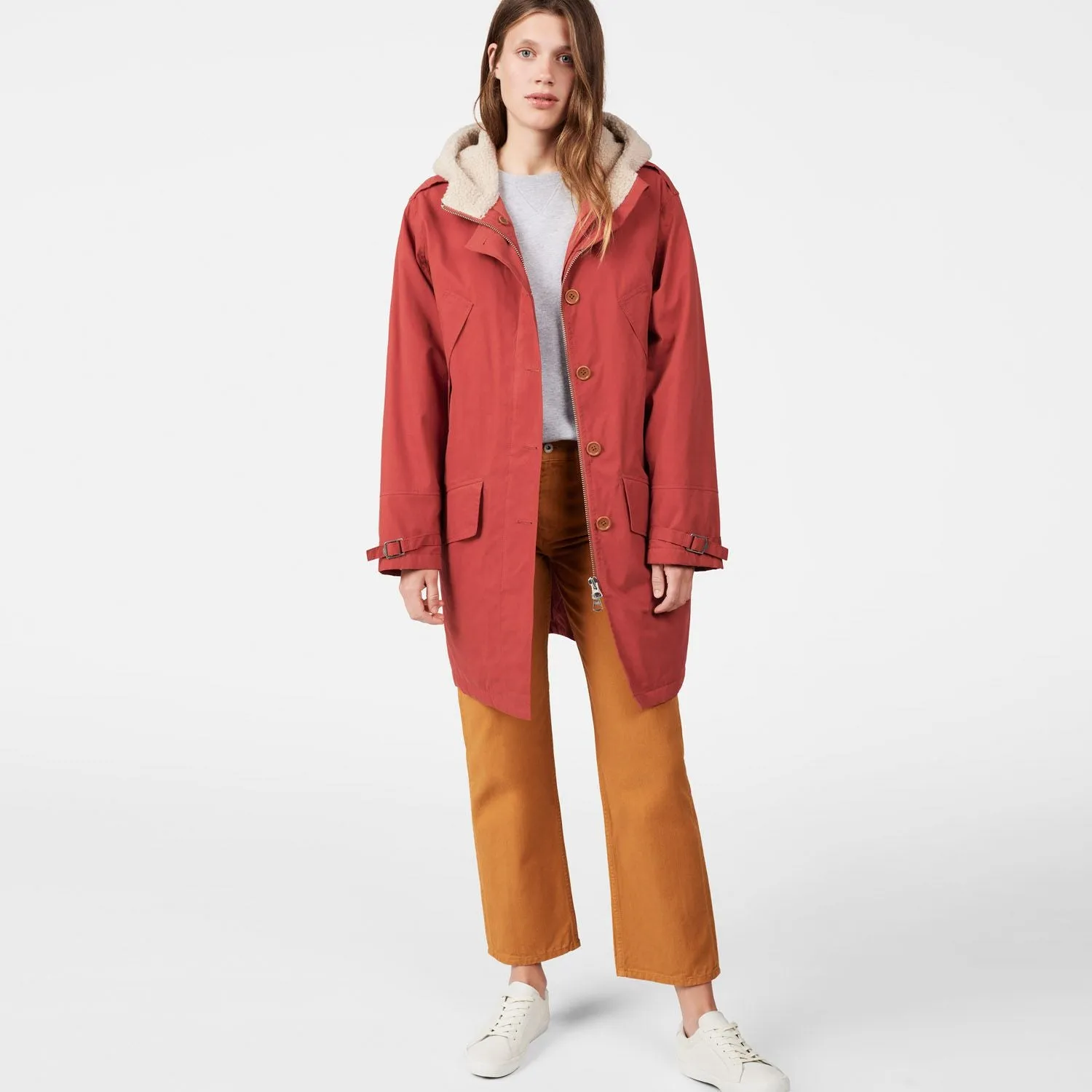 Gant Rugger Women's The Winter Flyer Coat, Small, Desert Sunset