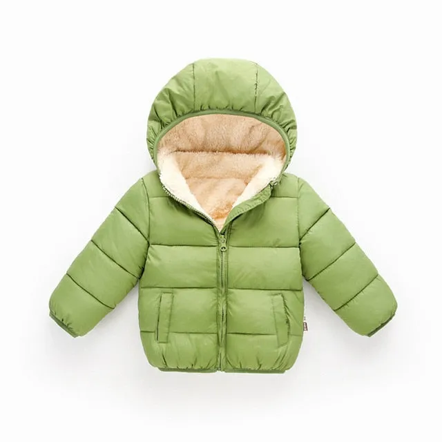 Green Padded Coat, Size 1-5 Yrs