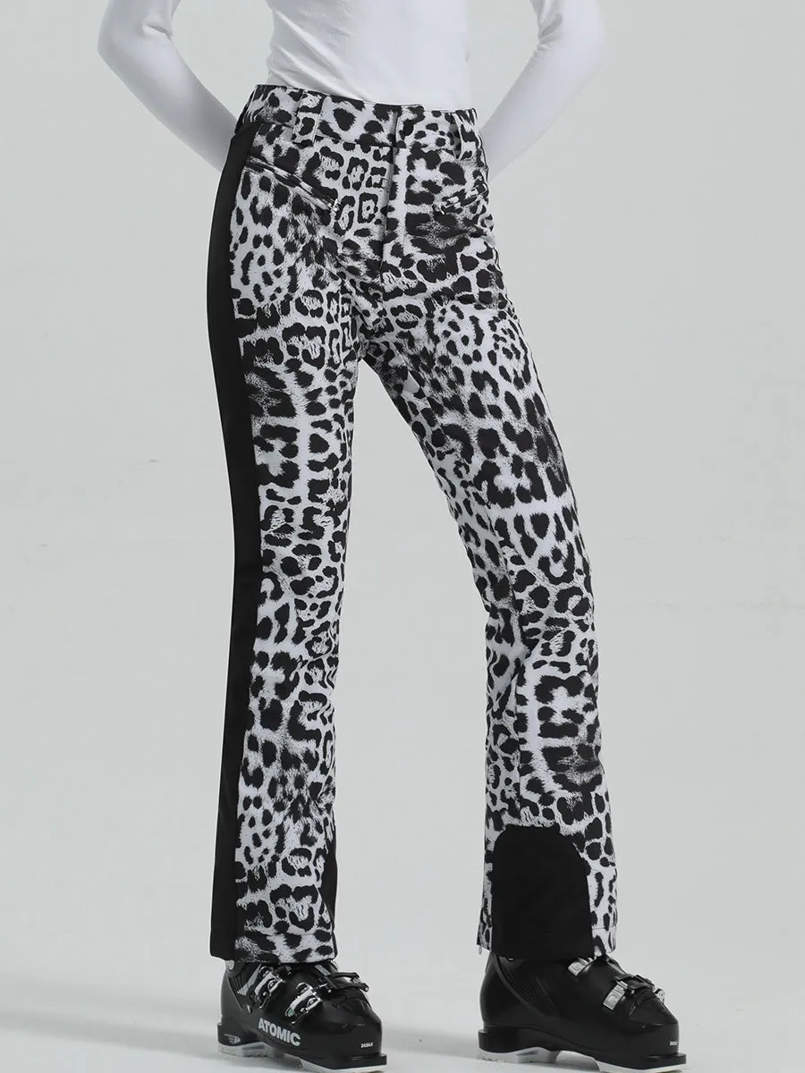 Leopard Printed Slim Snowboard Pants