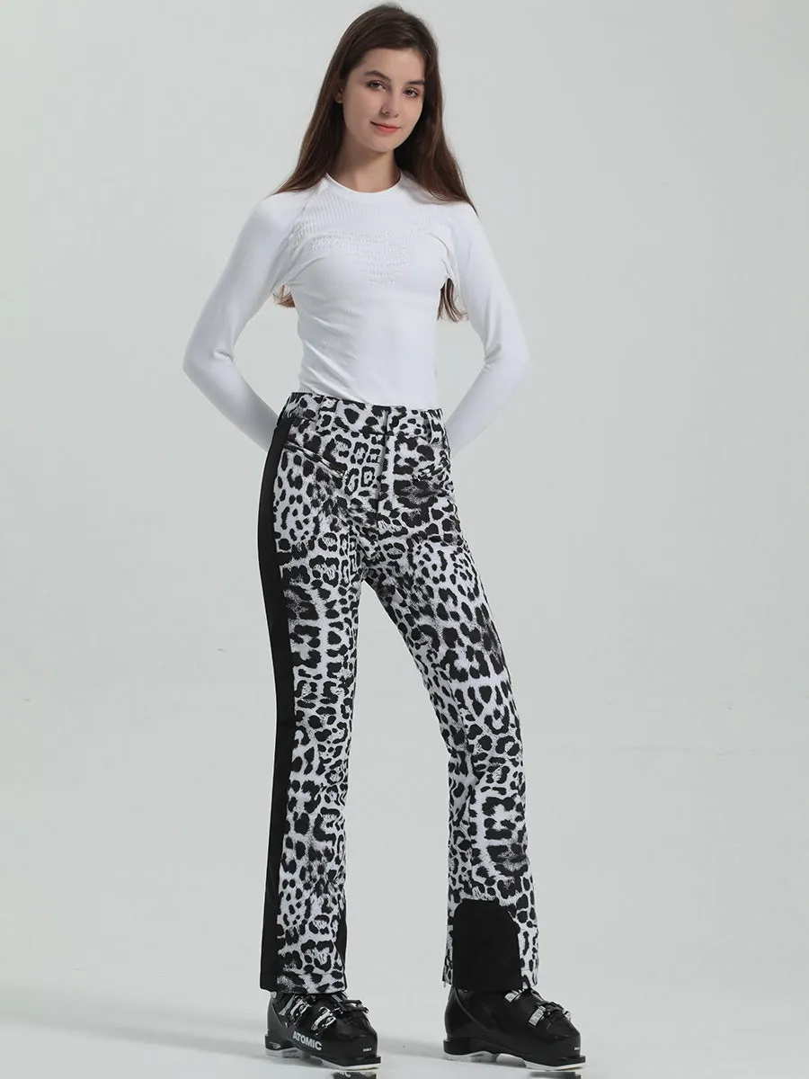 Leopard Printed Slim Snowboard Pants