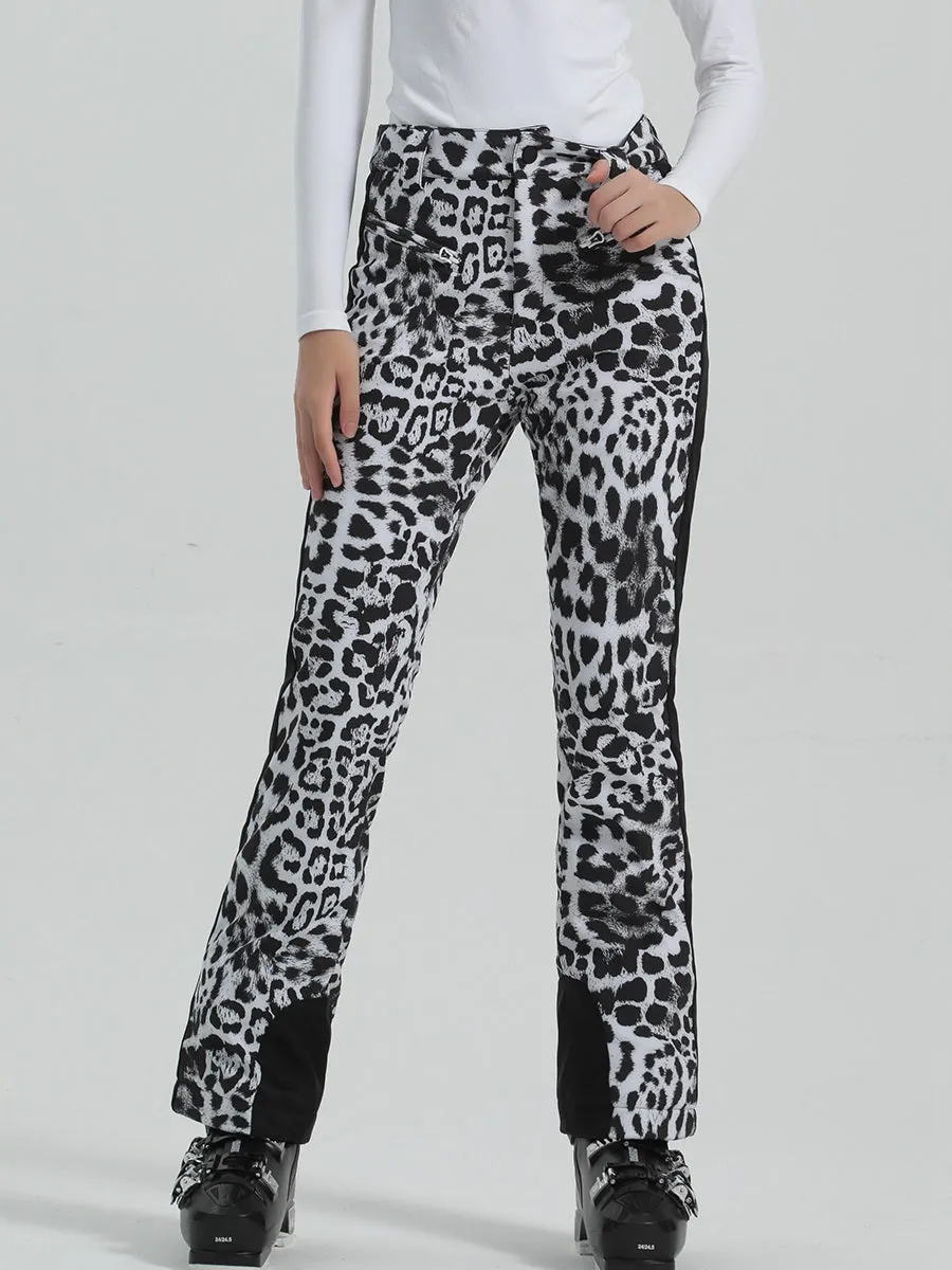 Leopard Printed Slim Snowboard Pants