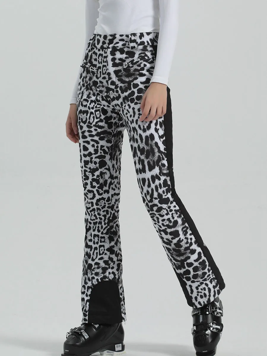 Leopard Printed Slim Snowboard Pants