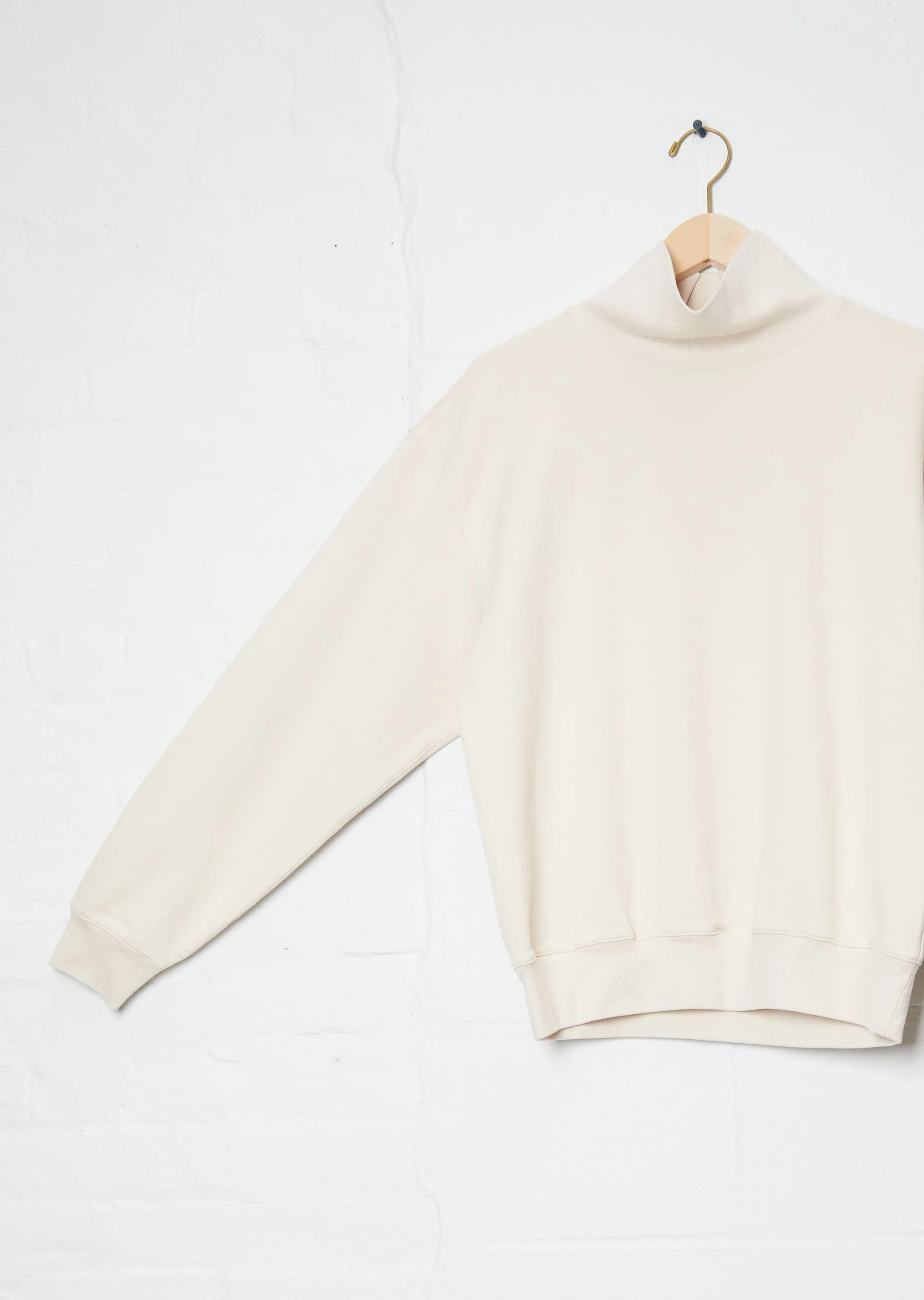 Mock Neck Sweat Shirt — Light Pink