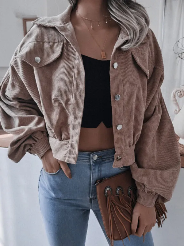 Oversized Corduroy Aviator Winter Jacket