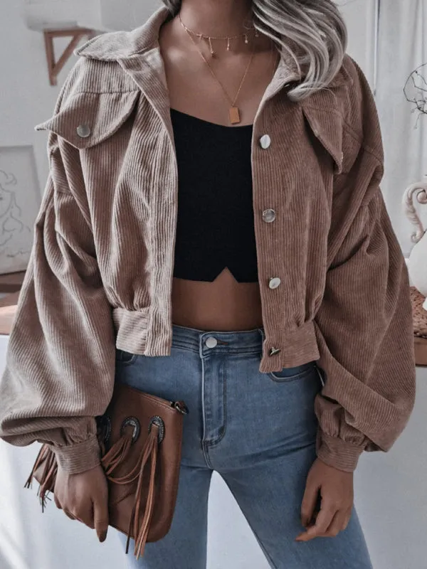 Oversized Corduroy Aviator Winter Jacket