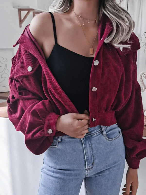 Oversized Corduroy Aviator Winter Jacket