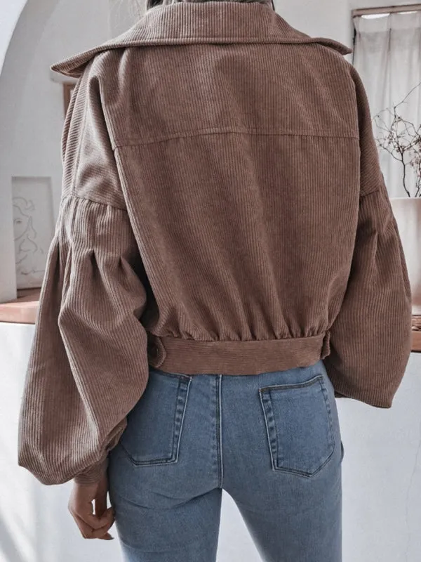 Oversized Corduroy Aviator Winter Jacket