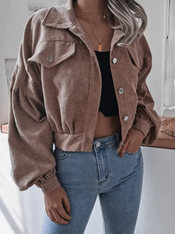 Oversized Corduroy Aviator Winter Jacket