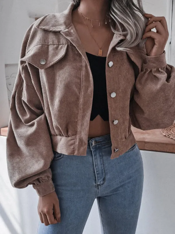 Oversized Corduroy Aviator Winter Jacket