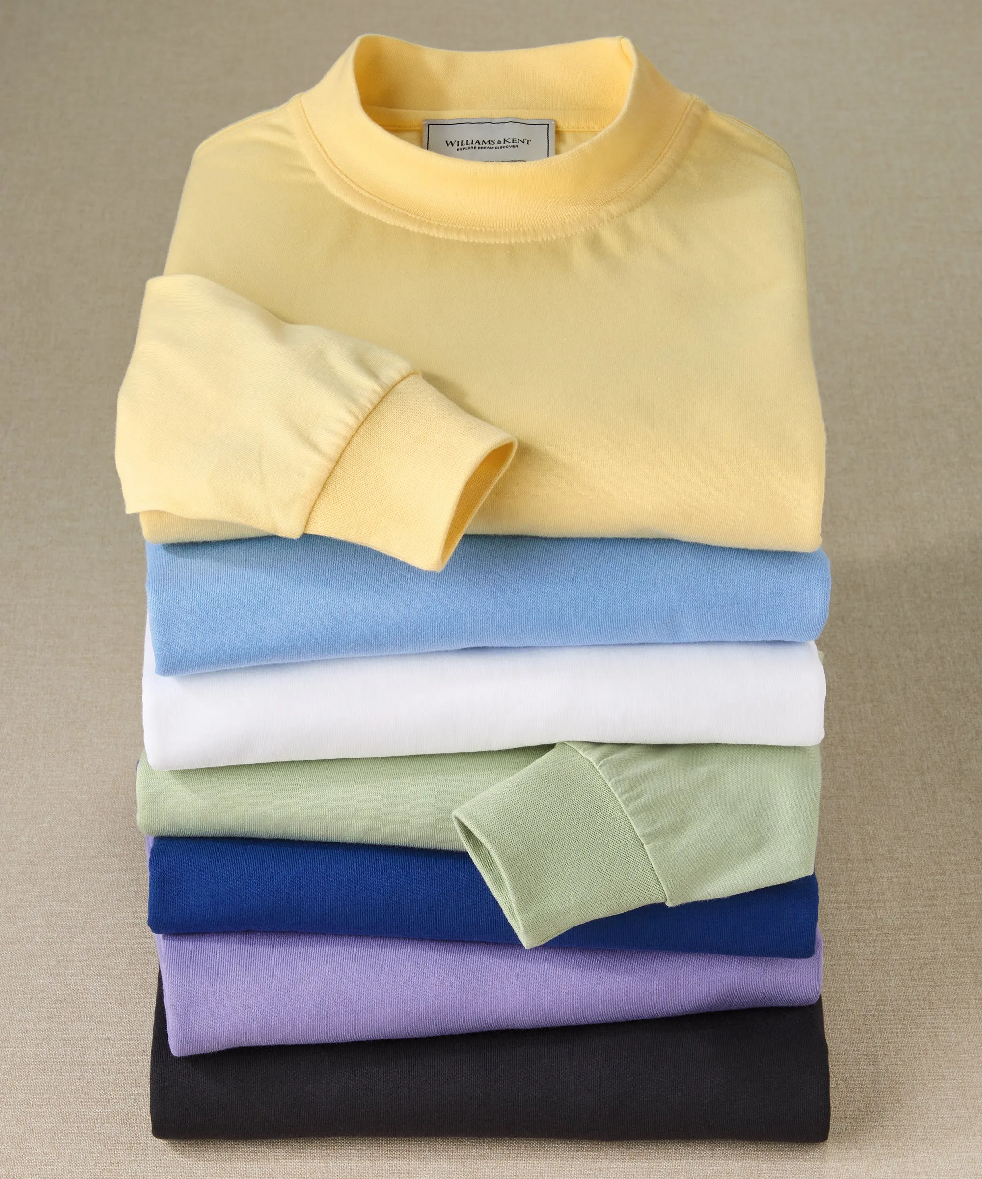 Pima Cotton Mock Neck Pullover