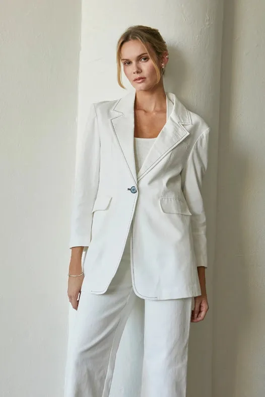 Renata Contrast Stitch Blazer