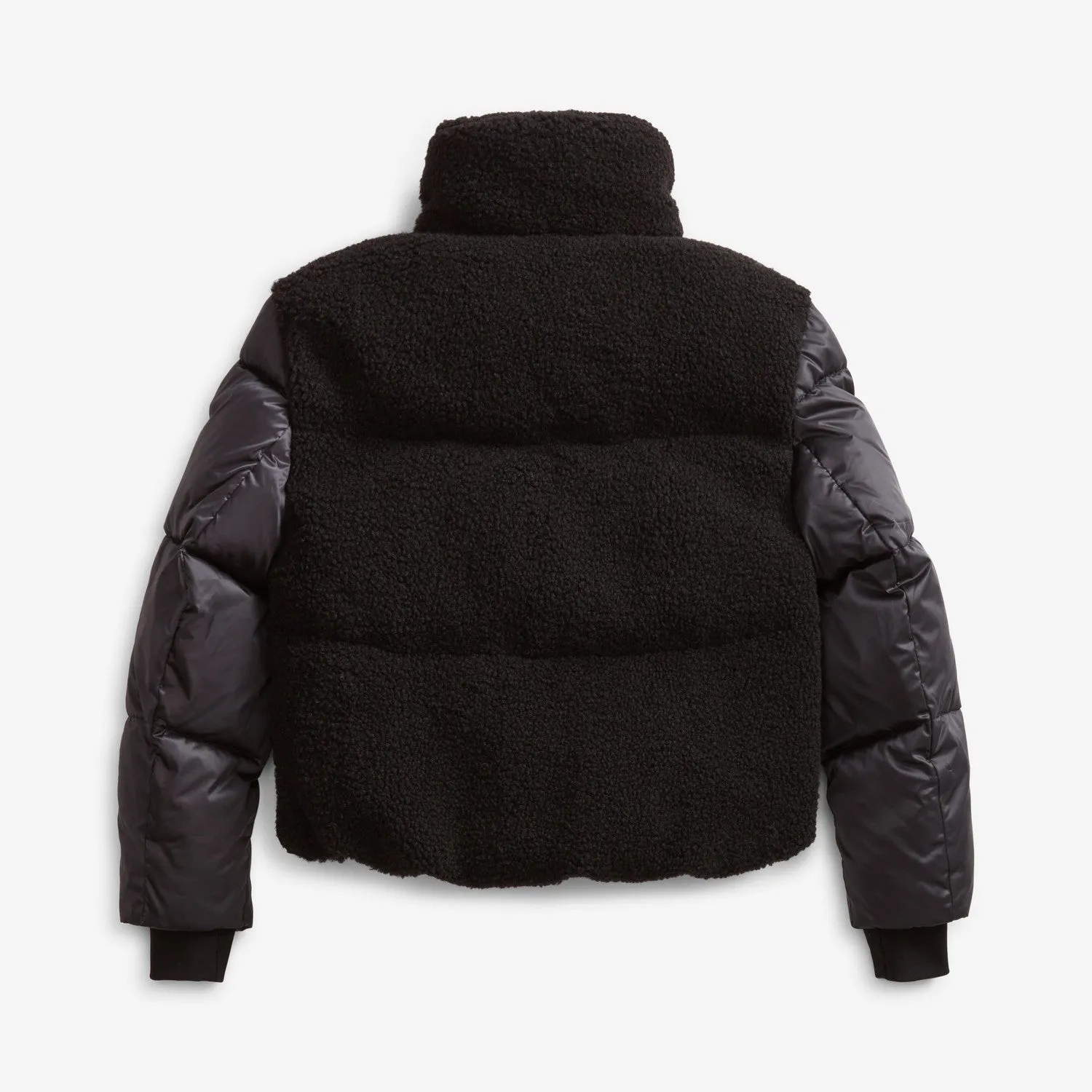 Teddy Cropped Puffer | Black