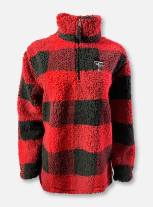 Texas Tech Red Raiders Double T Buffalo Plaid Sherpa Quarter-Zip Pullover