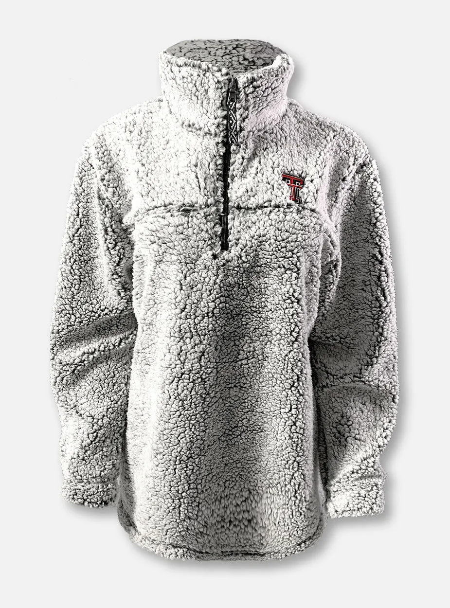 Texas Tech Red Raiders Double T  Quarter-Zip Sherpa Pullover In Grey