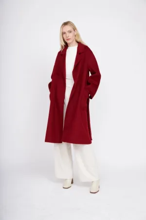 The Classic Wrap Coat - Burgundy