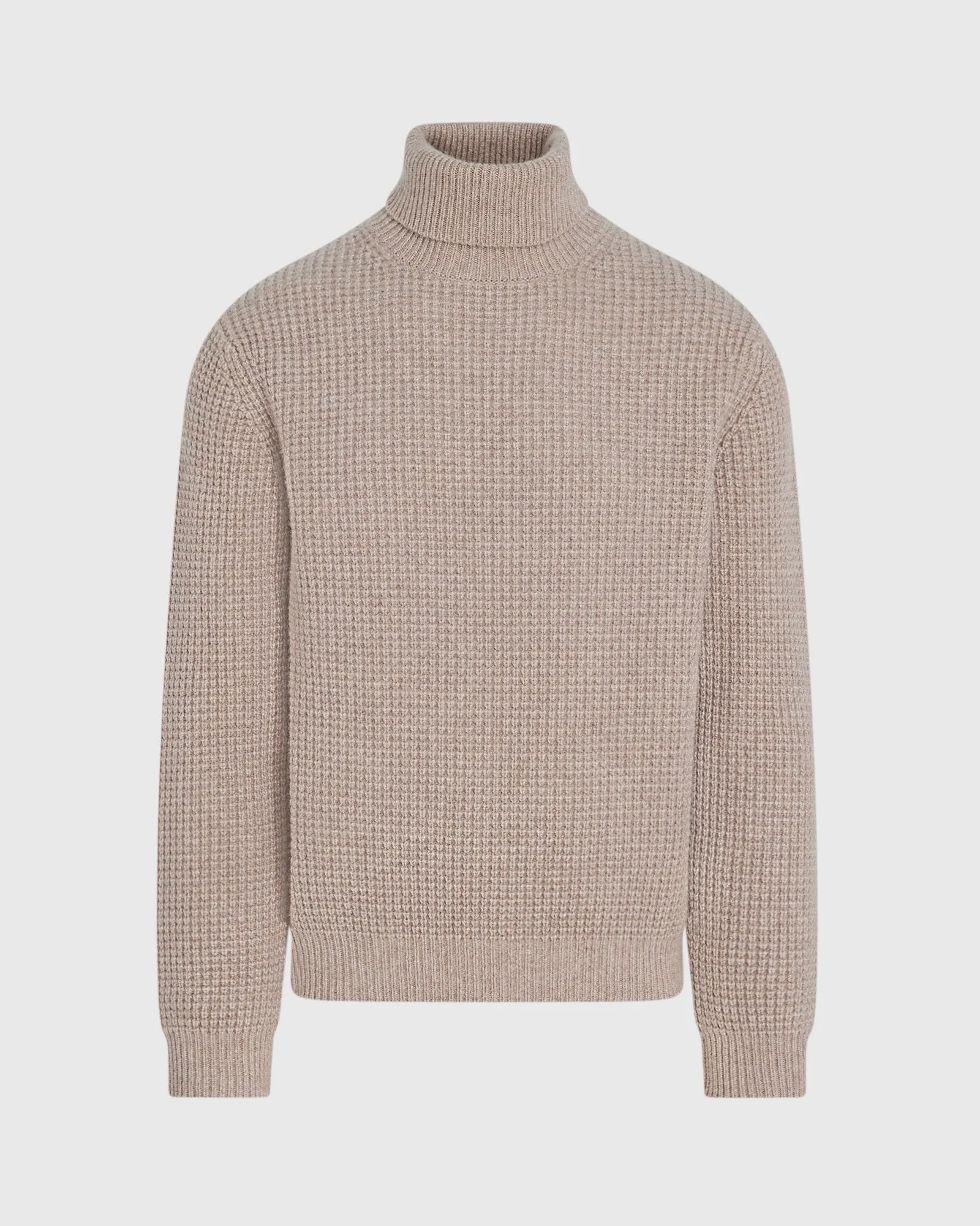 Waffle-Knit Cashmere Turtleneck