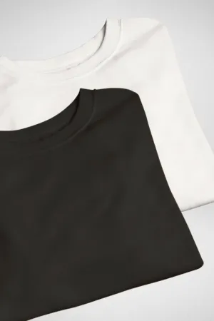 White and Black Oversized T-Shirts Combo for Women