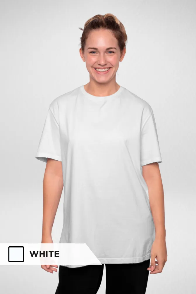 White and Black Oversized T-Shirts Combo for Women