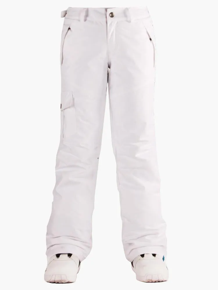 White Thermal Warm Waterproof Windproof Women's Snowboard/Snow Pants