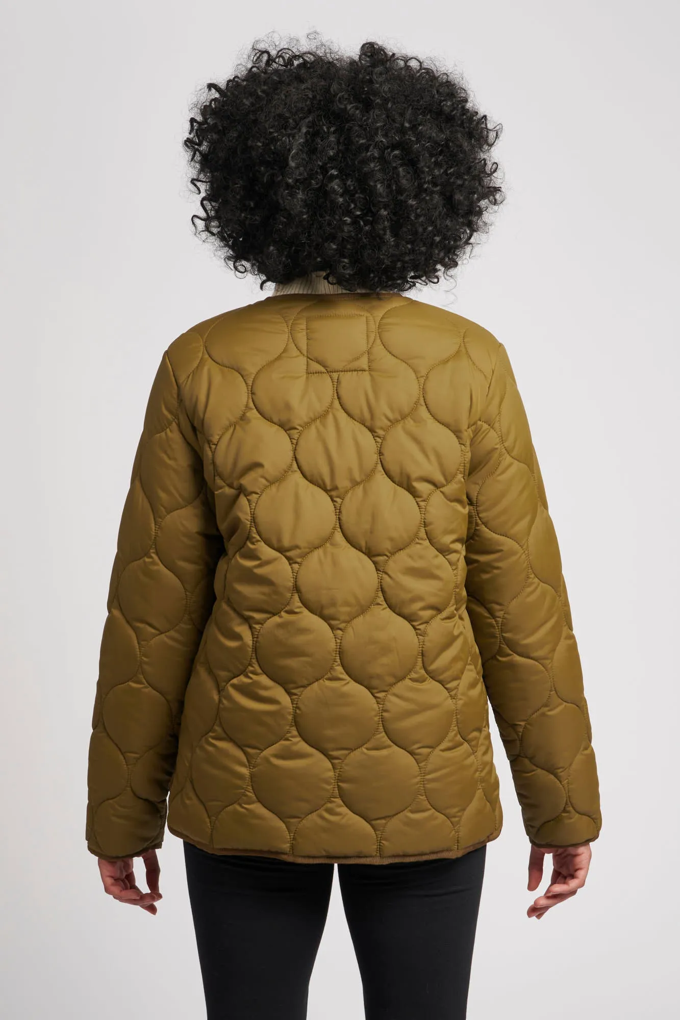 Womens Onion Quilted Jacket in Military Olive