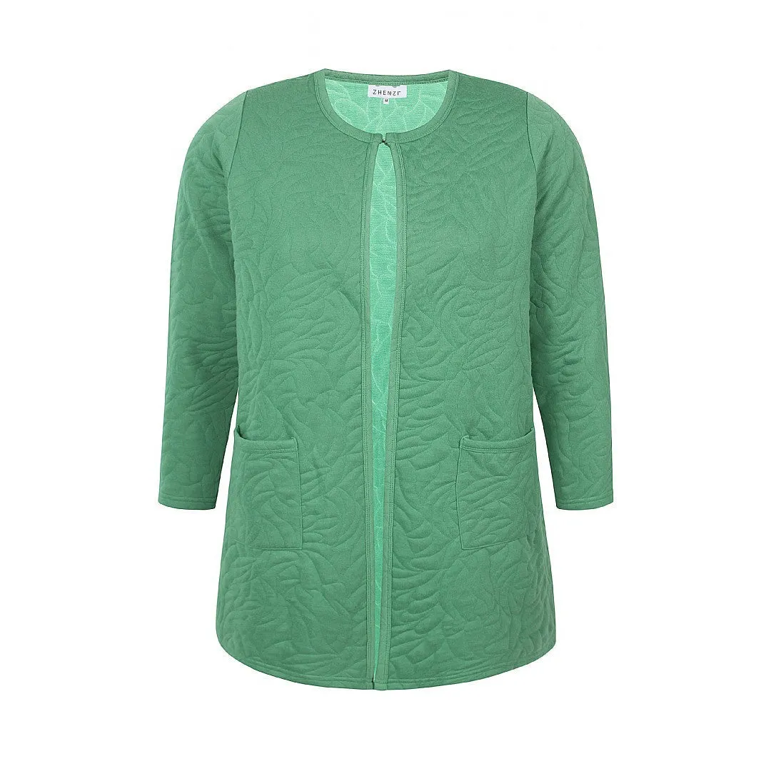 Zhenzi Reimer Longline Cardigan in Green