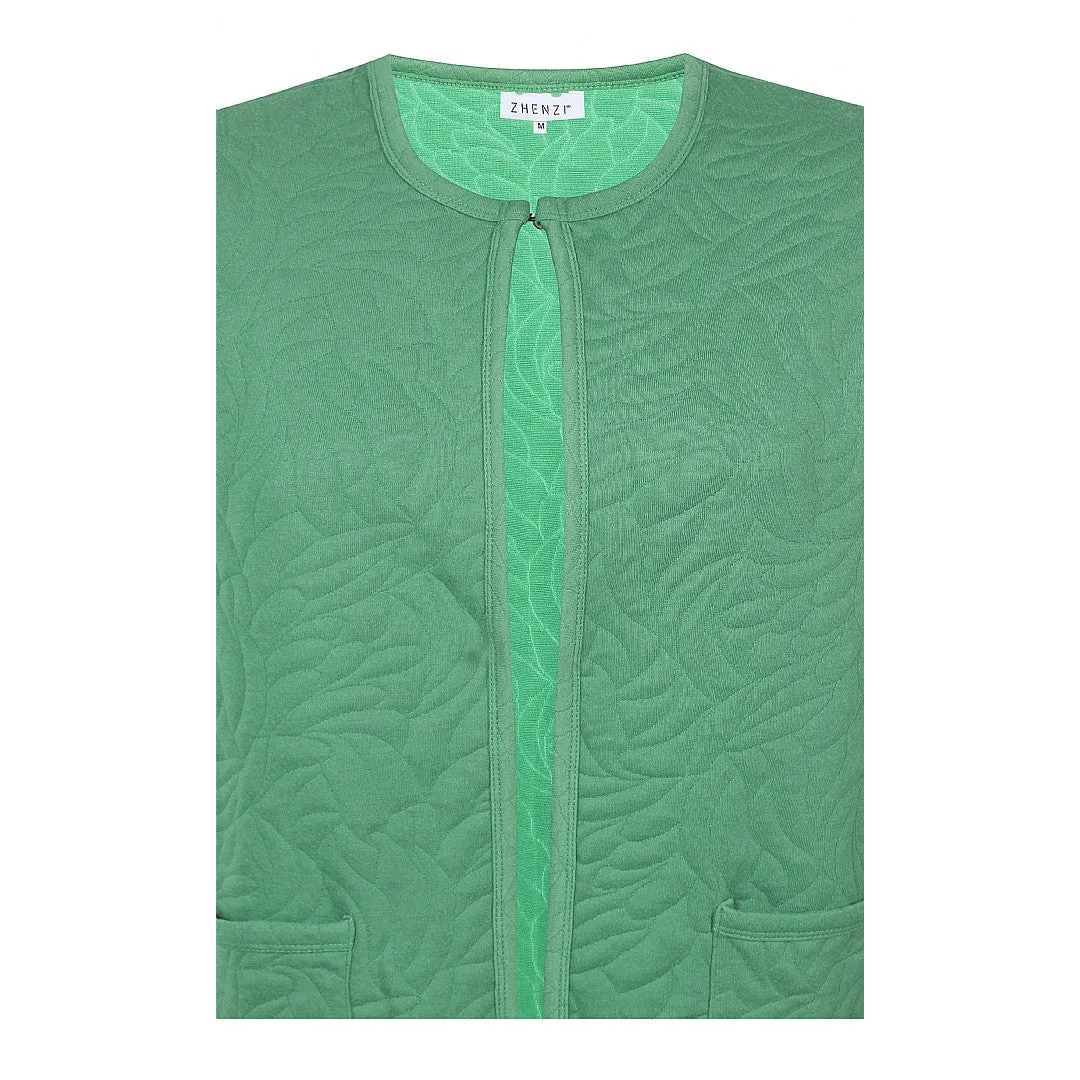 Zhenzi Reimer Longline Cardigan in Green